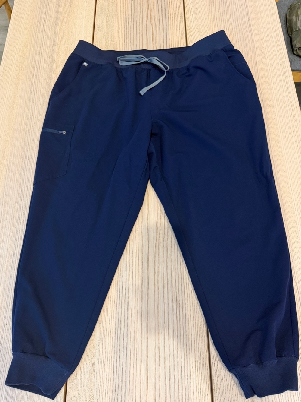 Figs Women's Navy Jogger Sweatpants with Gray Drawstring